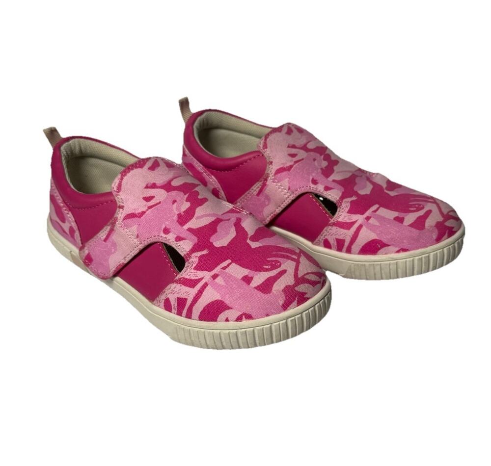 Livie & Luca Girls Pink Camo Hook Loop Sneakers Shoes Size 13M Toddler